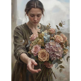 Woman and Flowers Decoupage Paper | Giving | Mint by Michelle A1/A3