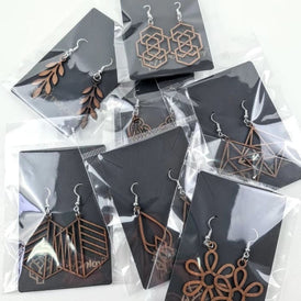Wooden Earring Blanks by PolyOnlay Precision Art | Single Pack