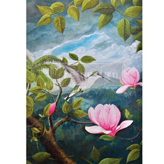 A1 Decoupage Paper | Spring Magnolias | Redesign With Prima | 23.4” x 33.1” | Magnolia Decoupage Paper, Magnolia Decor, Magnolia Furniture