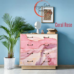 Alcohol Ink Print | Coral Rose | Aussie Decor Transfers |