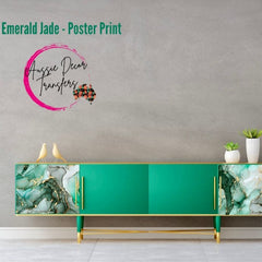 Alcohol Ink Print | Emerald Jade | Aussie Decor Transfers |