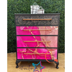 Alcohol Ink Print | Gold Magenta | Aussie Decor Transfers | 