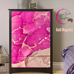 Alcohol Ink Print | Gold Magenta | Aussie Decor Transfers |
