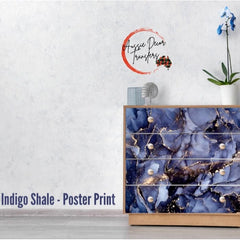 Alcohol Ink Print | Indigo Shale | Aussie Decor Transfers |