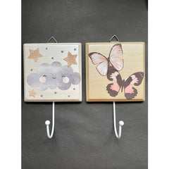 Butterfly Coat Hook - Wooden Clothes Hooks - Little Girl Gifts - Bedroom Door Hooks - Hooks for Nursery - Hooks for Wall