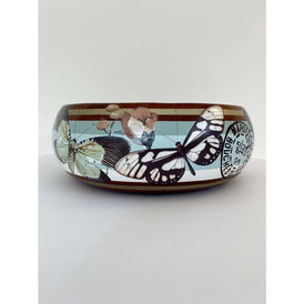 Butterfly Dance Teak Bowl | LITTLE WHITE BIRD | 20cm x 7cm -
