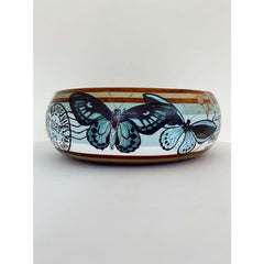 Butterfly Dance Teak Bowl | LITTLE WHITE BIRD | 20cm x 7cm -