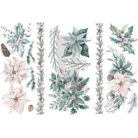 Prima Transfer | Evergreen Florals | Redesign With Prima | 24” x 35” | Winter Transfer, Leaf Transfers, Winter Decal, Crafts