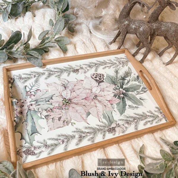Prima Transfer | Evergreen Florals | Redesign With Prima | 24” x 35” | Winter Transfer, Leaf Transfers, Winter Decal, Crafts