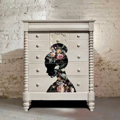 Floral Silhouette | Redesign With Prima | 24” x 35” | Floral Furniture, Furniture Transfers, Black Transfers, Flower Lady Wall Art