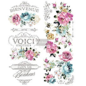 Prima Transfer | Fuchsia Sunset | Redesign With Prima | 22” x 30” | Furniture Transfers, Flower Decals, Pink Floral Transfer