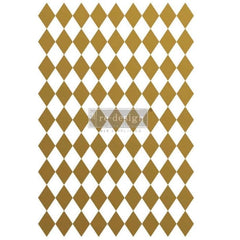 NEW Prima Transfer | Gold Harlequin | Redesign With Prima | 24” x 35”