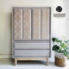 Prima Transfer | Kacha Gold Damask | Redesign With Prima | Damask Decals, Furniture Transfers, Damask Pattern, Gold Transfer