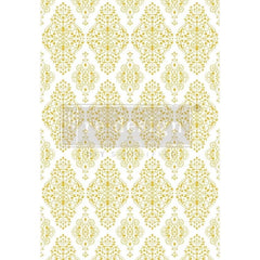 Prima Transfer | Kacha Gold Damask | Redesign With Prima | Damask Decals, Furniture Transfers, Damask Pattern, Gold Transfer