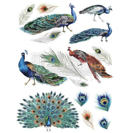 Prima Transfer • Peacock Dreams • Redesign With Prima | Peacock Furniture Transfer - Peacock Feather Decal