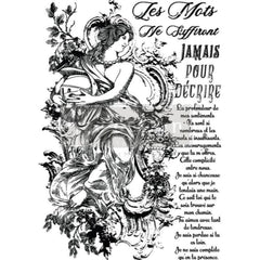 Youth Fountain | Redesign With Prima | 24” x 35” | Furniture Transfers, Prima Transfers, French Script Transfer, Art Nouveau, Black Transfer