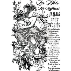 Youth Fountain | Redesign With Prima | 24” x 35” | Furniture Transfers, Prima Transfers, French Script Transfer, Art Nouveau, Black Transfer