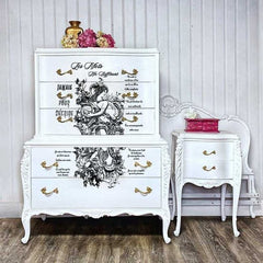 Youth Fountain | Redesign With Prima | 24” x 35” | Furniture Transfers, Prima Transfers, French Script Transfer, Art Nouveau, Black Transfer