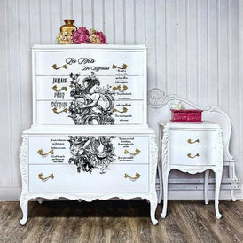 Youth Fountain | Redesign With Prima | 24” x 35” | Furniture Transfers, Prima Transfers, French Script Transfer, Art Nouveau, Black Transfer