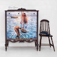 Decoupage Paper | Girl On A Swing | MINT by Michelle | A3 or