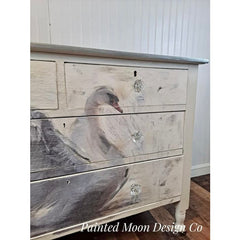 Decoupage Paper | Reverse White Swan | MINT by Michelle | A3
