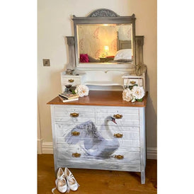 Decoupage Paper | Reverse White Swan | MINT by Michelle | A3