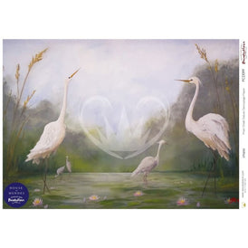 Decoupage Paper | Utopia | The House of Mendes | Posh Chalk | A1 or A3 | Heron Decor, Heron Print, Stork Decor, Stork Print