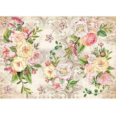 Decoupage Rice Paper, Amiable Roses, Redesign With Prima, Floral Decoupage, Pink Flower Paper