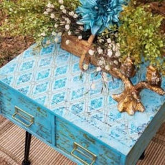 Decoupage Tissue Paper | Distressed Deco | Redesign With Prima | 19” x 30” | Blue Decoupage Paper, Shabby Chic Decoupage