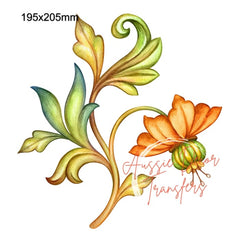 Rub on Transfer | Folk Art 1 | Aussie Decor Transfers | Folk Art Transfer, Furniture Transfers, Folk Art Flowers, Tropical Flower Decal