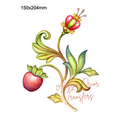 Rub on Transfer | Folk Art 1 | Aussie Decor Transfers | Folk Art Transfer, Furniture Transfers, Folk Art Flowers, Tropical Flower Decal