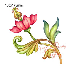 Rub on Transfer | Folk Art 1 | Aussie Decor Transfers | Folk Art Transfer, Furniture Transfers, Folk Art Flowers, Tropical Flower Decal