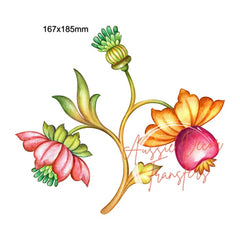 Rub on Transfer | Folk Art 1 | Aussie Decor Transfers | Folk Art Transfer, Furniture Transfers, Folk Art Flowers, Tropical Flower Decal