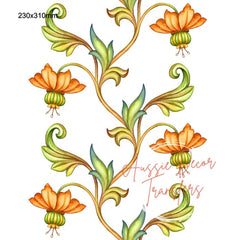 Rub on Transfer | Folk Art 1 | Aussie Decor Transfers | Folk Art Transfer, Furniture Transfers, Folk Art Flowers, Tropical Flower Decal
