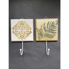 Wooden Clothes Hook - Green Coat Hooks - Gold Coat Hooks - Hook for Hallway - Bedroom Door Hooks - Gardener Gift