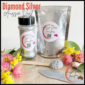 Mica Powder | Diamond Silver | Aussie Dust | Aussie Decor Transfers | 50g/30g | Silver Mica, Silver Paint, Metallic Pigments, Metallic Paint