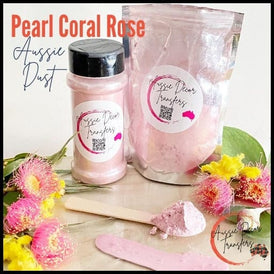 Mica Powder | Pearl Coral Rose | Aussie Dust | Aussie Decor Transfers | 50g/30g | Pink Mica, Pink Pigment, Pink Metallic, Metallic Paint