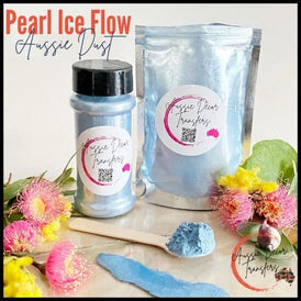 Mica Powder | Pearl Ice Flow | Aussie Dust | Aussie Decor Transfers | 50g/30g | Blue Mica, Blue Paint, Metallic Pigments, Metallic Paint