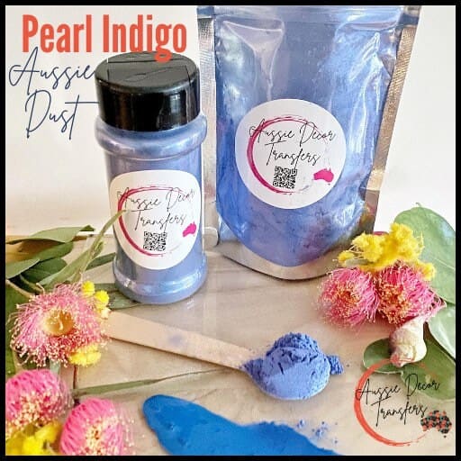 Mica Powder | Pearl Indigo | Aussie Dust | Aussie Decor Transfers | 50g/30g | Blue Mica, Blue Metallic, Blue Paint, Metallic Paint