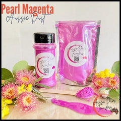 Mica Powder | Pearl Magenta | Aussie Dust | Aussie Decor Transfers | 50g/30g | Pink Mica, Pink Pigment, Pink Metallic, Metallic Paint