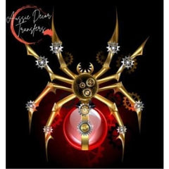 Poster Print | Red Jewelled Spider | Aussie Decor Transfers | SML or MED  | Spider Print, Steampunk Decor, Industrial Art Print