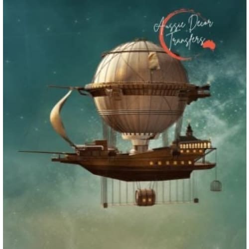 Poster Print | Steampunk Airship | Aussie Decor Transfers | MED or LGE