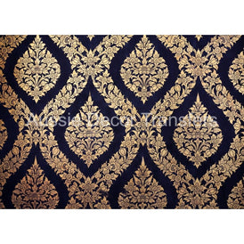 Poster Print | Thai Damask | Aussie Decor Transfers | LGE A1 | Damask Print, Black and Gold Wall Art, Gold Damask, Damask Decor