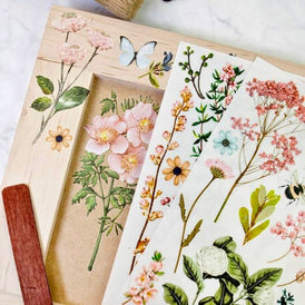 Prima Transfer | Botanical Paradise | Redesign With Prima | 6” x 12” | Spring Flowers Decal, Pink Flower Decor, Decal Nursery