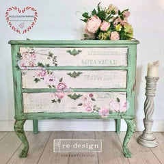 Prima Transfer - Delicate Roses | Redesign With Prima | 6” x 12” | Pink Flower Decals - Floral Furniture Transfers