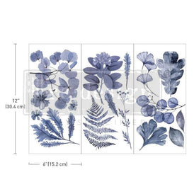 Indigo | Redesign With Prima | 6” x 12” | Blue Floral Transfer, Furniture Transfers, Floral Furniture, Blue Flower Decals