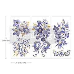 Juliet | Redesign With Prima | 6” x 12” | Purple Flower Decal, Furniture Transfers, Floral Furniture, Floral Transfers, Flower Decals