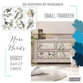 NEW | Prima Transfer | Rare Birds | Redesign With Prima | 6” x 12” | Bird Transfer, Bird Decal, Furniture Transfers, Craft Decals