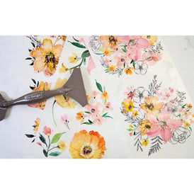 NEW | Prima Transfer | Watercolour Lush | Redesign With Prima | 6” x 12” | Pink Flower Transfers, Furniture Transfers, Decals, Stickers